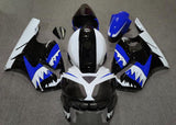 White, Black and Blue Shark Teeth Fairing Kit for a 2002, 2003, 2004, 2005 & 2006 Kawasaki Ninja ZX-12R motorcycle