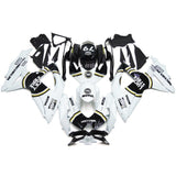 White, Black and Gold Lucky Strike Fairing Kit for a 2008, 2009, & 2010 Suzuki GSX-R600 motorcycle