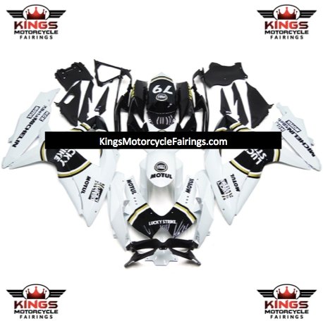 Suzuki GSXR750 (2008-2010) White, Black & Gold Lucky Strike 79 Fairings