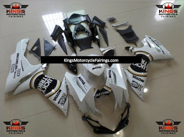 Suzuki GSXR750 (2011-2021) White, Black & Gold Lucky Strike Fairings