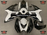 White, Black and Gold Pinstriped Fairing Kit for a 2006 & 2007 Suzuki GSX-R600 motorcycle