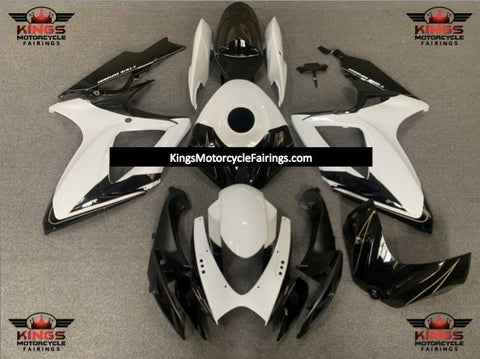 Suzuki GSXR750 (2006-2007) White, Black & Gold Pinstripe Fairings