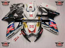 White, Black and Red BRUX Fairing Kit for a 2006 & 2007 Suzuki GSX-R750 motorcycle