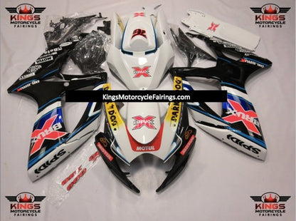 White, Black and Red BRUX Fairing Kit for a 2006 & 2007 Suzuki GSX-R750 motorcycle
