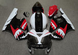 White, Black and Red Shark Teeth Fairing Kit for a 2002, 2003, 2004, 2005 & 2006 Kawasaki Ninja ZX-12R motorcycle