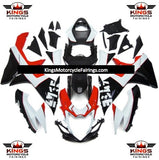 Suzuki GSXR600 (2011-2023) White, Black & Red Fairings at KingsMotorcycleFairings.com