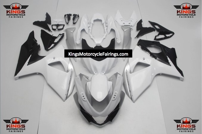 Suzuki GSXR1000 (2009-2016) White, Black & Silver Fairings