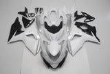 White, Black and Silver Fairing Kit for a 2009, 2010, 2011, 2012, 2013, 2014, 2015 & 2016 Suzuki GSX-R1000 motorcycle