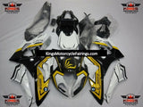 White, Black and Yellow Fairing Kit for a 2009, 2010, 2011, 2012, 2013 & 2014 BMW S1000RR motorcycle.