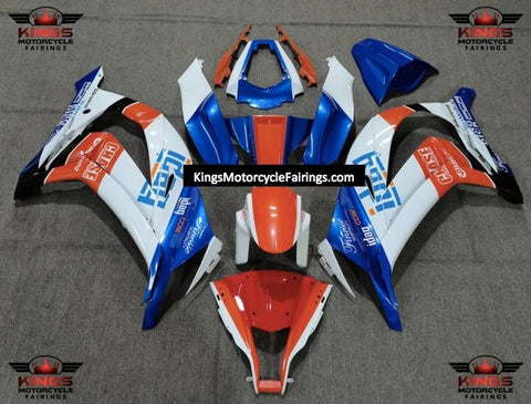 Fairing Kit for a Kawasaki Ninja ZX10R (2011-2015) White, Blue & Orange