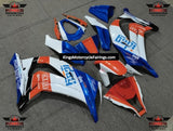 White, Blue and Orange Fairing Kit for a 2011, 2012, 2013, 2014 & 2015 Kawasaki Ninja ZX-10R motorcycle