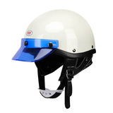 White & Blue Retro Open Face 3/4 Beasley Motorcycle Helmet is brought to you by KingsMotorcycleFairings.com
