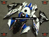 White, Blue, Black and Red HP Fairing Kit for a 2017 and 2018 BMW S1000RR motorcycle