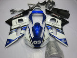 White, Blue, Black and Silver Fairing Kit for a 1998, 1999, 2000, 2001 & 2002 Yamaha YZF-R6 motorcycle