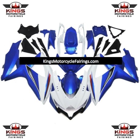 Suzuki GSXR750 (2008-2010) White, Blue, Silver, Red & Black Fairings