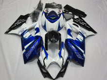 White, Blue and Black Alstare Corona Fairing Kit for a 2007 & 2008 Suzuki GSX-R1000 motorcycle