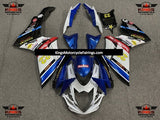 Suzuki GSXR600 (2011-2023) White, Blue & Black Rockstar Fairings