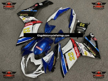 White, Blue and Black Rockstar Fairing Kit for a 2011, 2012, 2013, 2014, 2015, 2016, 2017, 2018, 2019, 2020 & 2021 Suzuki GSX-R750 motorcycle