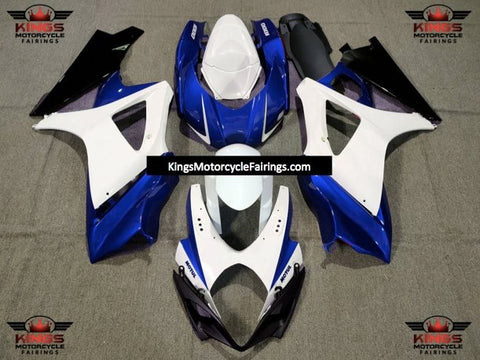 Suzuki GSXR1000 (2007-2008) White, Blue & Black Fairings