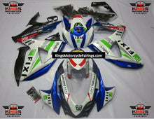 Suzuki GSXR1000 (2009-2016) White, Blue & Green Fixi Fairings