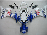White, Blue and Red Fiat Fairing Kit for a 2005 Yamaha YZF-R6 motorcycle