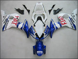 White, Blue and Red FIAT Fairing Kit for a 2003 & 2004 Yamaha YZF-R6 motorcycle