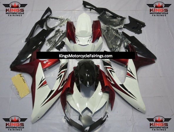 Suzuki GSXR600 (2008-2010) White, Candy Red & Black Fairings