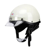 White & Clear Retro Open Face 3/4 Beasley Motorcycle Helmet is brought to you by KingsMotorcycleFairings.com