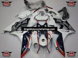 White, Dark Blue and Red Fairing Kit for a 2015 and 2016 BMW S1000RR motorcycle