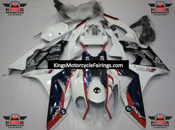 BMW S1000RR (2017-2018) White, Dark Blue & Red Fairings