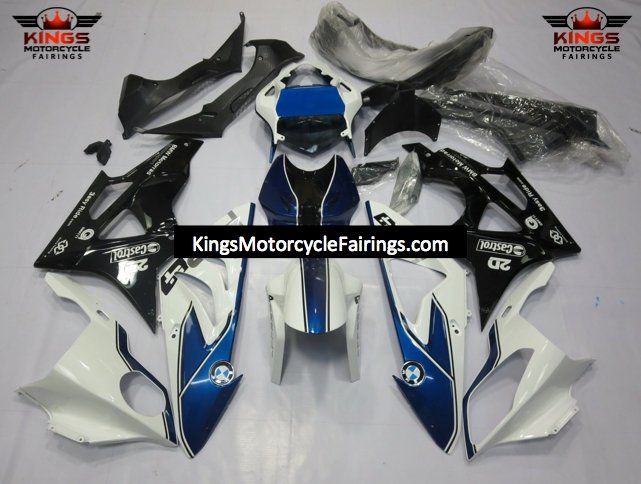 BMW S1000RR (2017-2018) White, Dark Blue & Black Fairings