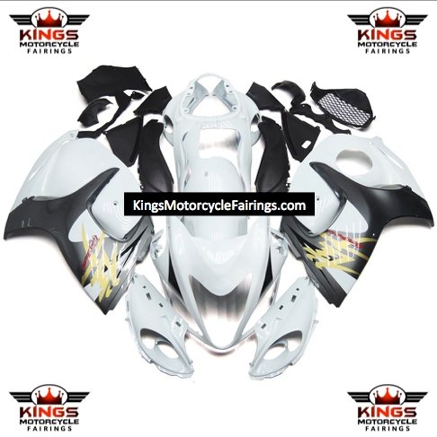Suzuki GSXR1300 Hayabusa (2008-2019) White, Dark Silver & Gold Fairings