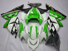 White and Green Fairing Kit for a 2004 & 2005 Kawasaki ZX-10R motorcycle
