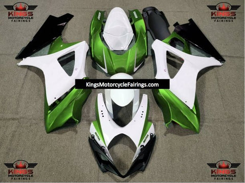 Suzuki GSXR1000 (2007-2008) White, Green & Black Fairings