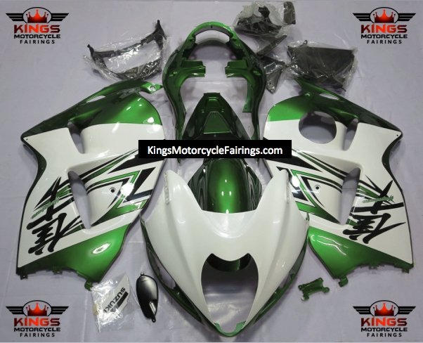 Suzuki GSXR1300 Hayabusa (1999-2007) White, Green & Black Fairings