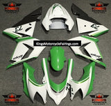 Fairing kit for a Kawasaki ZX10R (2004-2005) White, Green & Black