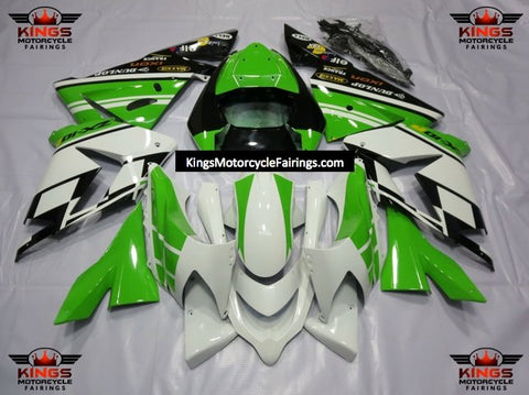 Fairing kit for a Kawasaki ZX10R (2004-2005) White, Green & Black