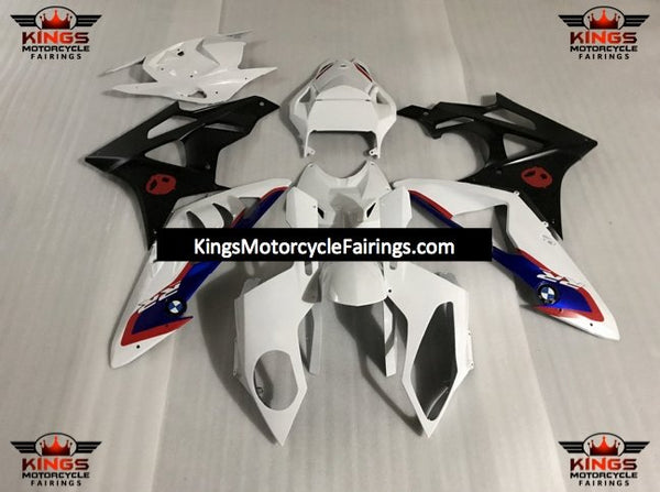BMW S1000RR (2017-2018) White, Matte Black, Red & Blue Fairings