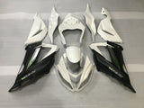 White, Matte Black and Green Fairing Kit for a 2013, 2014, 2015, 2016, 2017 & 2018 Kawasaki ZX-6R 636 motorcycle