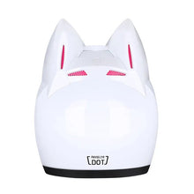 The White and Pink HNJ Full-Face Motorcycle Helmet with Cat Ears is brought to you by Kings Motorcycle Fairings.