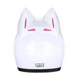 The White and Pink HNJ Full-Face Motorcycle Helmet with Cat Ears is brought to you by Kings Motorcycle Fairings.
