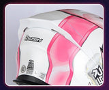 White & Pink Ryzen Motorcycle Helmet at KingsMotorcycleFairings.com