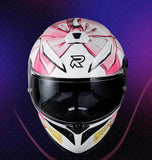 White & Pink Ryzen Motorcycle Helmet at KingsMotorcycleFairings.com