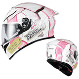 White & Pink Ryzen Motorcycle Helmet at KingsMotorcycleFairings.com