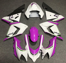 White, Pink, Black and Green Fairing Kit for a 2004 & 2005 Kawasaki ZX-10R motorcycle