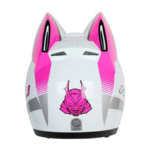 The White, Pink and Silver HNJ Full-Face Motorcycle Helmet with Cat Ears is brought to you by Kings Motorcycle Fairings