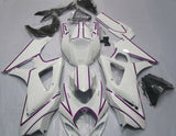 White, Pink and Black Pinstriped Fairing Kit for a 2007 & 2008 Suzuki GSX-R1000 motorcycle