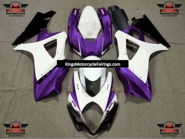 Suzuki GSXR1000 (2007-2008) White, Purple & Black Fairings