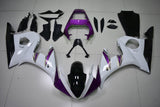 White, Purple and Black Fairing Kit for a 2005 Yamaha YZF-R6 motorcycle