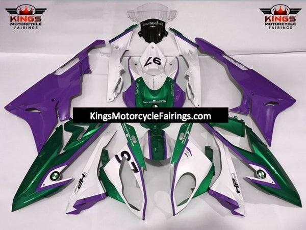 BMW S1000RR (2009-2014) White, Purple & Green Fairings